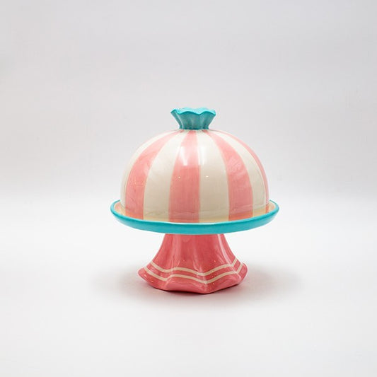 ΤΟΥΡΤΙΕΡΑ ΜΕ ΚΑΠΑΚΙ CANDY ΡΟΖ ΔΙΑΚΟΣΜΗΤΙΚΗ 18x18x18