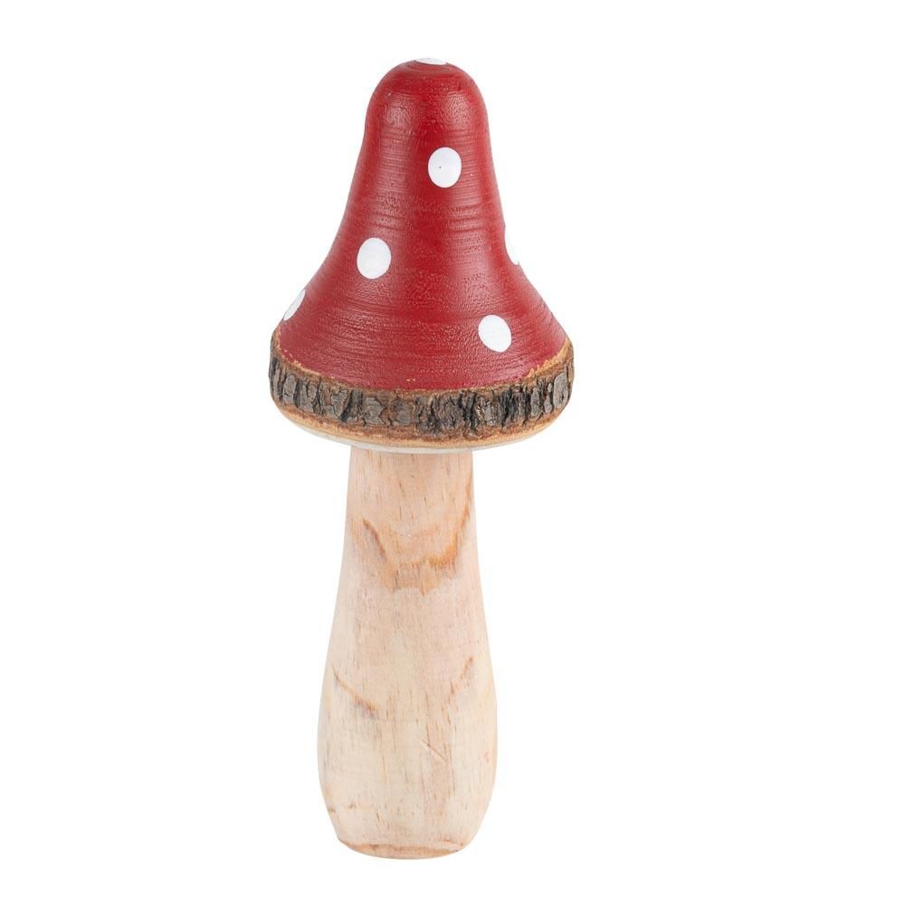 Μανιτάρι Ξύλινο Κόκκινο και Λευκό 6x6x16