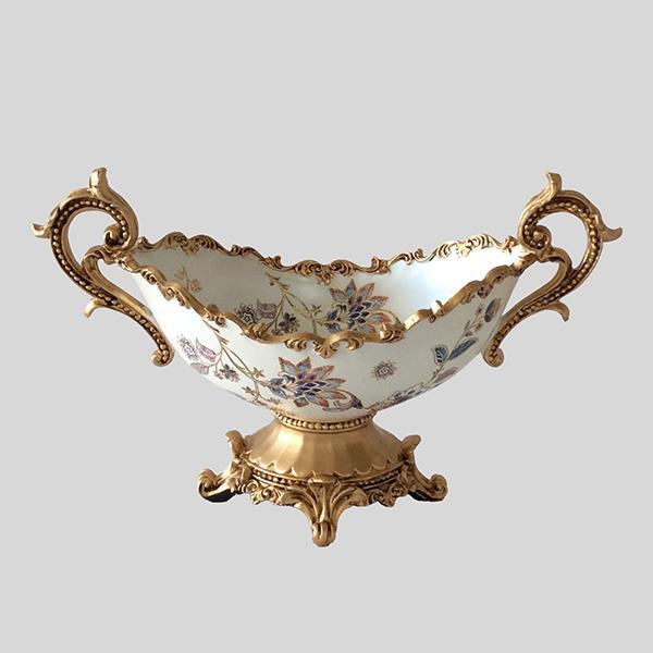 ΓΟΝΔΟΛΑ ΠΟΡΣΕΛΑΝΙΝΗ ΜΕ ΠΟΛΥΡΕΖΙΝ ΛΕΥΚΗ - ΧΡΥΣΗ ΜΕ ΛΟΥΛΟΥΔΙΑ 40x18x24