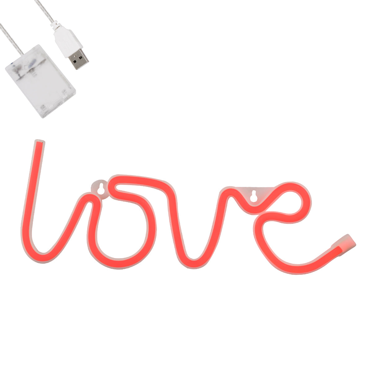78587 Φωτιστικό Ταμπέλα Φωτεινή Επιγραφή NEON LED Σήμανσης LOVE 5W με Καλώδιο Τροφοδοσίας USB - Μπαταρίας 3xAAA (Δεν Περιλαμβάνονται) - Κόκκινο