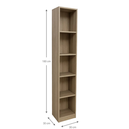 Βιβλιοθήκη Eliot 5S Slim Φυσικό 30x30x180