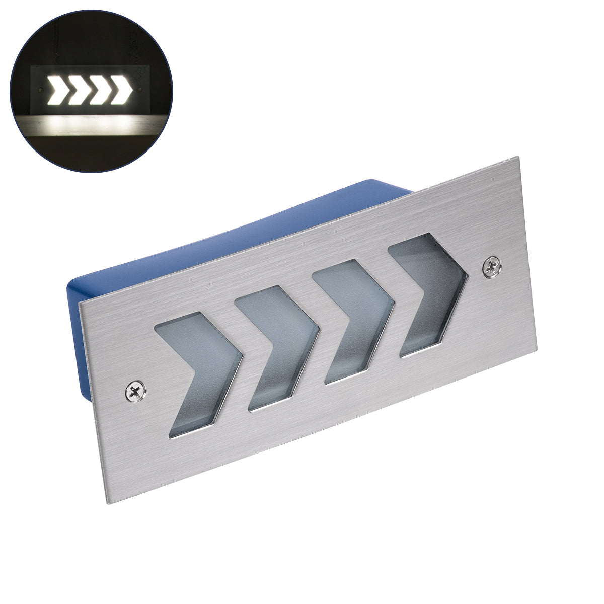 WALLLIGHT-ARINA 90671 Χωνευτό Φωτιστικό Τοίχου LED 6W 690lm 120° DC 24V Αδιάβροχο IP67 Μ17 x Π7 x Υ5.5cm Φυσικό Λευκό 4500K - Ανοξείδωτο Ατσάλι