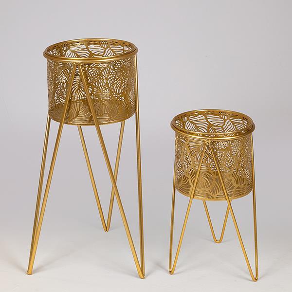 S/2 ΚΑΣΠΩ ΜΕΤΑΛΛΙΚΟ ΧΡΥΣΟ 27x27x50/21x21x33