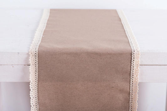 Ράννερ Υφασμάτινο με Δαντέλα 30x150εκ Γαλάζιο