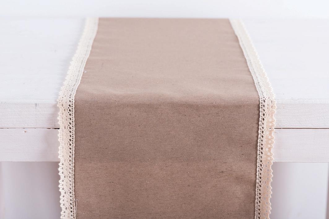 Ράννερ Υφασμάτινο με Δαντέλα 30x150εκ Εκρού