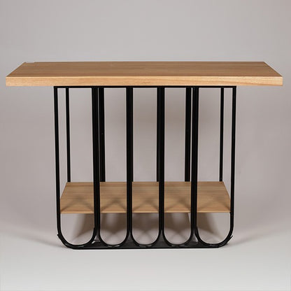 ΚΟΝΣΟΛΑ ΜΕΤΑΛΛΟ-ΞΥΛΟ ΦΥΣΙΚΟ-ΜΑΥΡΟ 120x40x78