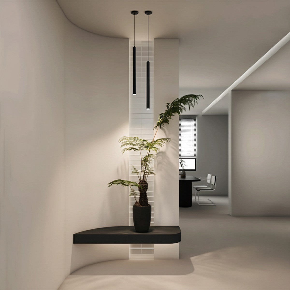 CANAL KLV-101-0073 Κρεμαστό Φωτιστικό Οροφής LED 7W 700lm 36° AC 220-240V IP20 Θερμό Λευκό 2700K - Bridgelux COB Chip & TÜV SÜD Driver - Μαύρο Ματ - Μ4 x Π4 x Υ80