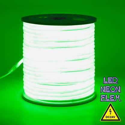 70584 TUBE 360° Degree Neon Flex Epistar LED SMD 2835 1m 12W/m 120LED/m 1212lm/m 360° DC 24V Αδιάβροχη IP68 Πράσινο Dimmable