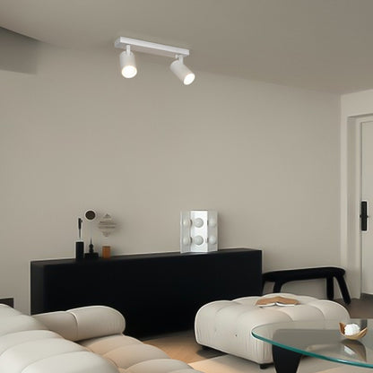 SPOTA KLV-101-0137 Κινούμενο Φωτιστικό Σποτ Οροφής για 2 Λάμπες MR16 με Ντουί GU10 AC 220-240V IP20 - Λευκό Ματ - Μ30 x Π6 x Υ14.5