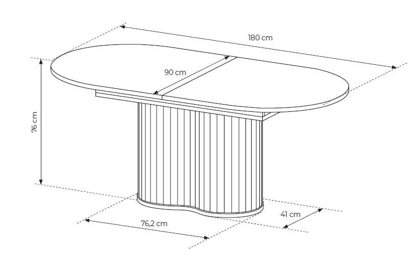 Voli Extendable Table 220x90x76