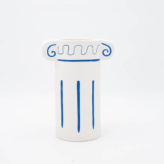 ΒΑΖΟ ΚΙΟΝΑΣ ΠΟΡΣΕΛΑΝΗ ΛΕΥΚΟ-ΜΠΛΕ 17.5x11.6x23.5