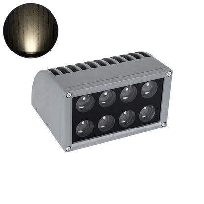 FLOOD-DENA 90486 Επιτοίχιος Προβολέας Wall Washer για Φωτισμό Κτιρίων - Απλίκα & Δαπέδου LED 16W 1520lm 5° DC 24V Αδιάβροχο IP67 Μ15.5 x Π13 x Υ9.1cm Φυσικό Λευκό 4500K - Γκρι Ανθρακί