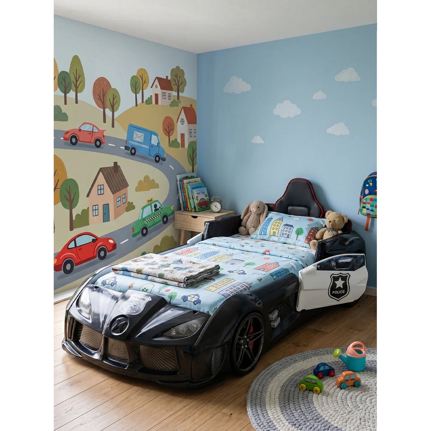 Παιδικό Κρεβάτι Police Racer LED 122x230x90