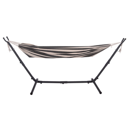 HAMMOCK CRAVE CHARCOAL METAL FRAME DARK BLUE FABRIC WITH WHITE STRIPE 265x93x105