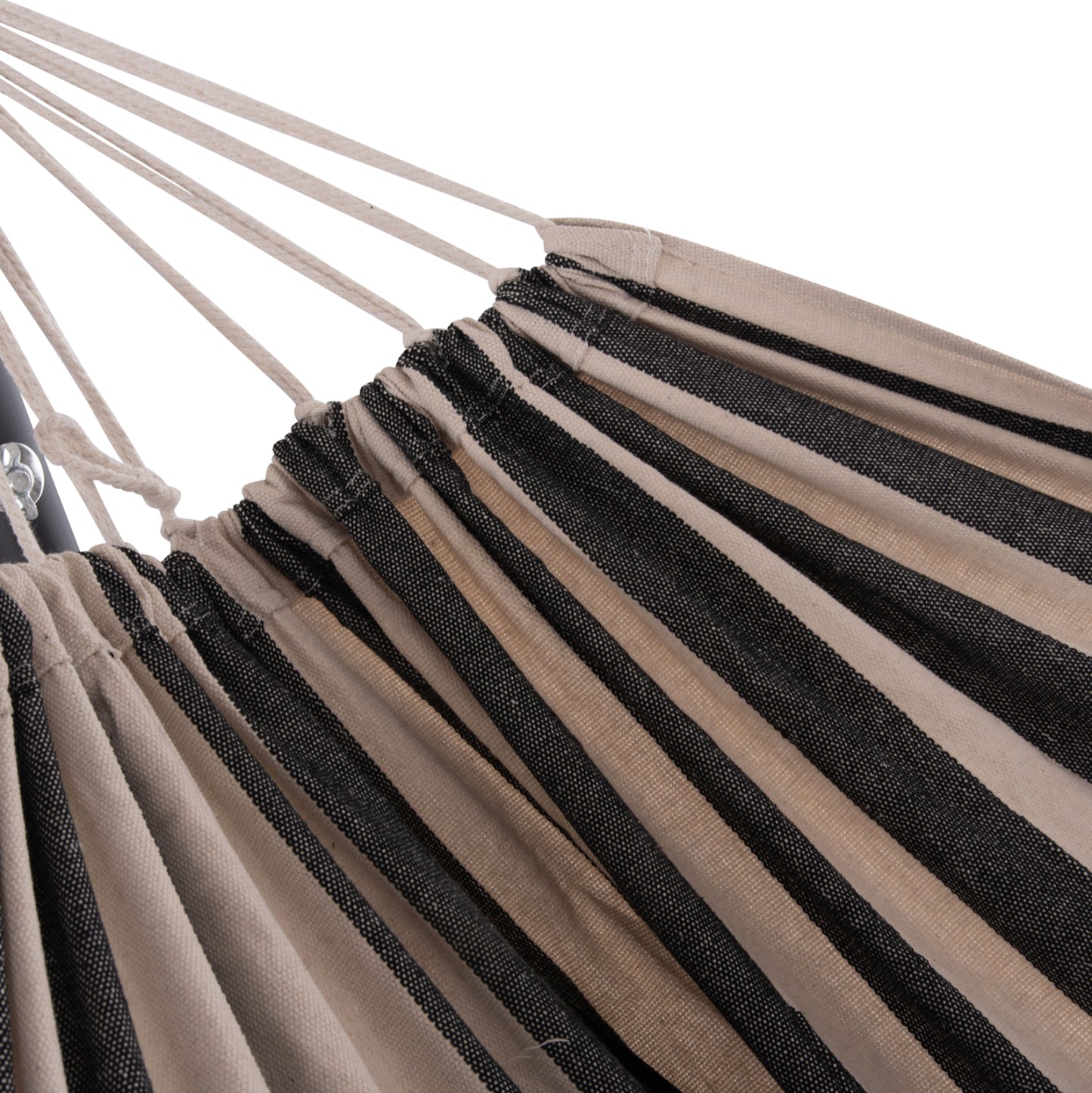 HAMMOCK CRAVE CHARCOAL METAL FRAME DARK BLUE FABRIC WITH WHITE STRIPE 265x93x105