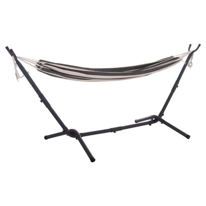 HAMMOCK CRAVE CHARCOAL METAL FRAME DARK BLUE FABRIC WITH WHITE STRIPE 265x93x105