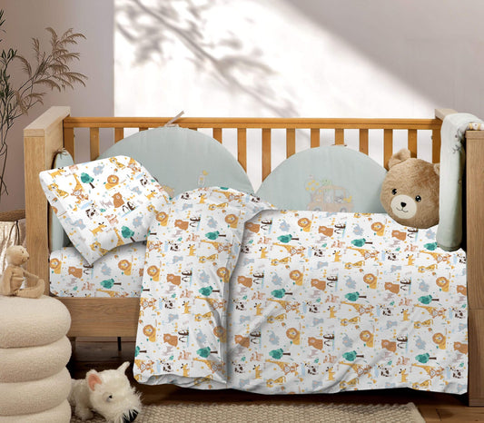 Βρεφικά Σετ Σεντόνι Κούνιας με Λάστιχο Animals