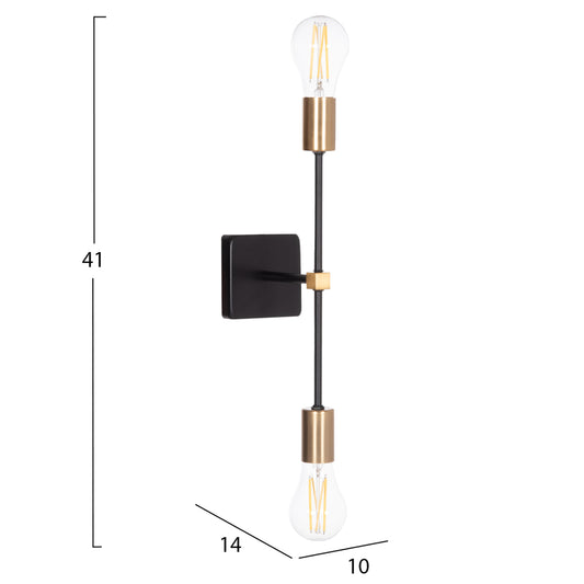 ΑΠΛΙΚΑ ΤΟΙΧΟΥ SABER2 ΜΕΤΑΛΛΟ ΣΕ ΜΑΥΡΟ & ΧΡΥΣΟ 10x14x41