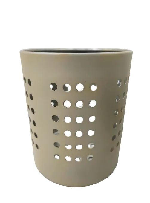 Ανοξείδωτη Μπεζ Κουταλοθήκη για Μαχαιροπίρουνα 12x14εκ