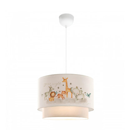 GIRAFFE 204-0007 Παιδικό Κρεμαστό Φωτιστικό Φιγούρα Μονόφωτο 1 x E27 IP20 Λευκό Ύφασμα - Μ30 x Π30 x Υ70cm