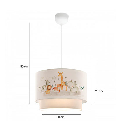 GIRAFFE 204-0007 Παιδικό Κρεμαστό Φωτιστικό Φιγούρα Μονόφωτο 1 x E27 IP20 Λευκό Ύφασμα - Μ30 x Π30 x Υ70cm