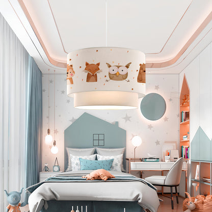 OWL 204-0001 Παιδικό Κρεμαστό Φωτιστικό Φιγούρα Μονόφωτο 1 x E27 IP20 Λευκό Ύφασμα - Μ30 x Π30 x Υ70cm