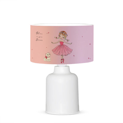 BALLERINA 204-0029 Παιδικό Eπιτραπέζιο Φωτιστικό Φιγούρα Μονόφωτο 1 x E27 IP20 Ροζ Ύφασμα - Μ24 x Π24 x Υ32cm