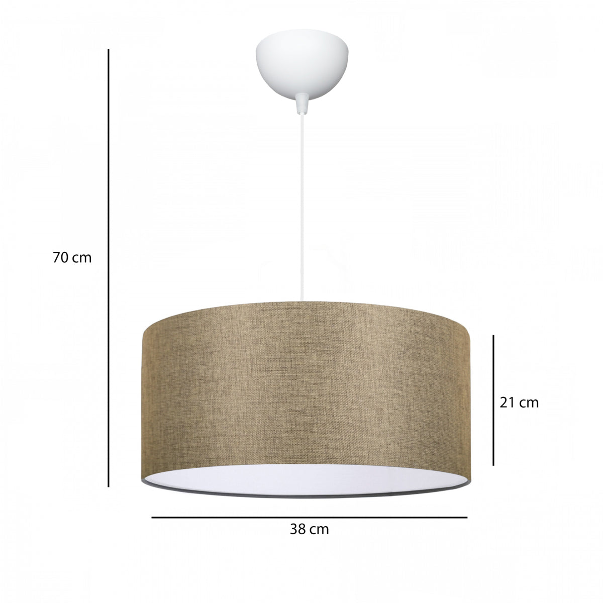 LOFTY 204-0090 Μοντέρνο Κρεμαστό Φωτιστικό Οροφής με Ντουί 1 x E27 AC 220-240V IP20 - Μπεζ - Μ38 x Π38 x Υ26