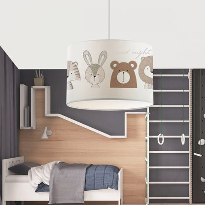 BEAR 204-0018 Παιδικό Κρεμαστό Φωτιστικό Φιγούρα Μονόφωτο 1 x E27 IP20 Λευκό Ύφασμα - Μ28 x Π28 x Υ70cm