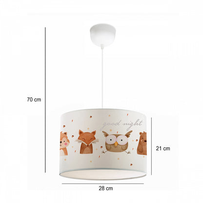 OWL 204-0017 Παιδικό Κρεμαστό Φωτιστικό Φιγούρα Μονόφωτο 1 x E27 IP20 Λευκό Ύφασμα - Μ28 x Π28 x Υ70cm