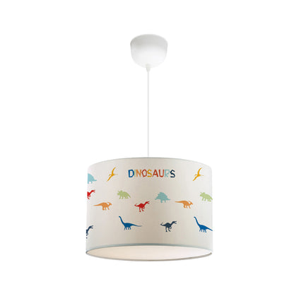 DINO 204-0014 Παιδικό Κρεμαστό Φωτιστικό Φιγούρα Μονόφωτο 1 x E27 IP20 Λευκό Ύφασμα - Μ30 x Π30 x Υ70cm