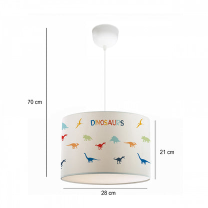 DINO 204-0014 Παιδικό Κρεμαστό Φωτιστικό Φιγούρα Μονόφωτο 1 x E27 IP20 Λευκό Ύφασμα - Μ30 x Π30 x Υ70cm