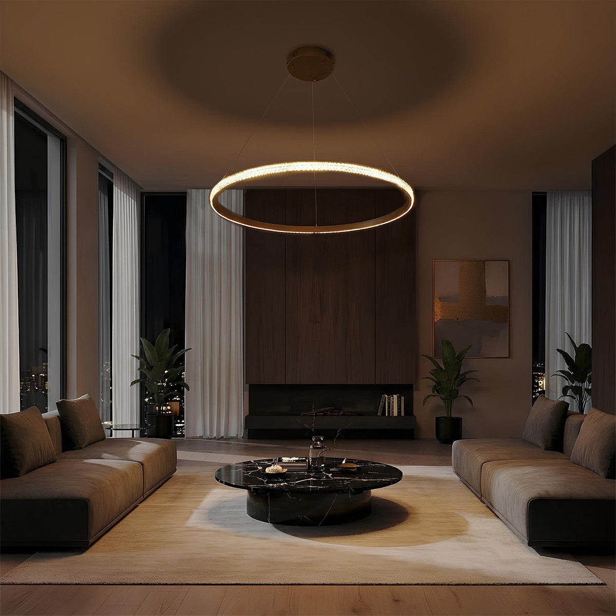 DIAMOND KLV-101-0230 Κρεμαστό Φωτιστικό Οροφής LED 45W 4500lm 180° AC 220-240V IP20 Ρυθμιζόμενο Λευκό CCT με Χειριστήριο από 2700K έως 6000K Dimmable - Lumileds SMD Chip - Χρυσό Πλατίνα - Μ60 x Π60 x Υ3