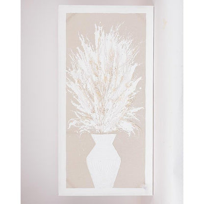 ΠΙΝΑΚΑΣ ΚΑΜΒΑΣ ΒΑΖΟ ΜΕ ΣΤΑΧΥΑ ΜΠΕΖ - ΛΕΥΚΟΣ 62x5x122