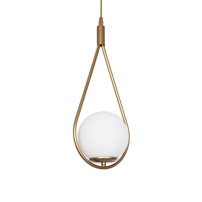 DROP 201-0034 Vintage Κρεμαστό Φωτιστικό Οροφής με Ντουί 1 x E27 AC 220-240V IP20 - Χρυσό & Λευκό - Μ20 x Π15 x Υ47