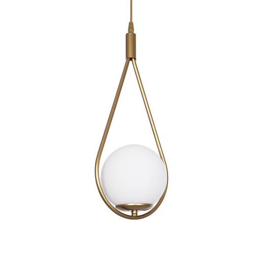 DROP 201-0034 Vintage Κρεμαστό Φωτιστικό Οροφής με Ντουί 1 x E27 AC 220-240V IP20 - Χρυσό & Λευκό - Μ20 x Π15 x Υ47