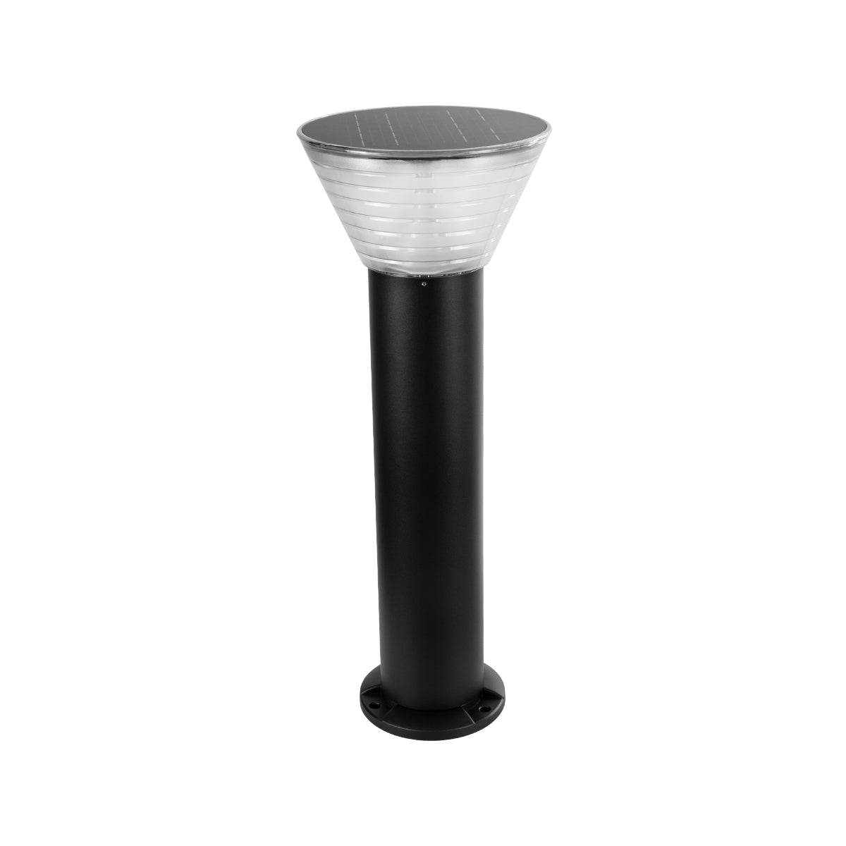 VEGGIE 90525 Φωτιστικό Κολωνάκι Κήπου LED 10W 330lm 120° με Ενσωματωμένο Φωτοβολταϊκό Panel 6V 2W & Επαναφορτιζόμενη Μπαταρία Li-ion 3.2V 1800mAh με Αισθητήρα Ημέρας-Νύχτας Αδιάβροχο IP65 Ψυχρό Λευκό 6000K - Γκρι Ανθρακί - Μ23 x Π23 x Υ60cm