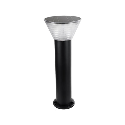 VEGGIE 90525 Φωτιστικό Κολωνάκι Κήπου LED 10W 330lm 120° με Ενσωματωμένο Φωτοβολταϊκό Panel 6V 2W & Επαναφορτιζόμενη Μπαταρία Li-ion 3.2V 1800mAh με Αισθητήρα Ημέρας-Νύχτας Αδιάβροχο IP65 Ψυχρό Λευκό 6000K - Γκρι Ανθρακί - Μ23 x Π23 x Υ60cm