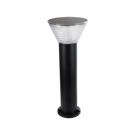 VEGGIE 90525 Φωτιστικό Κολωνάκι Κήπου LED 10W 330lm 120° με Ενσωματωμένο Φωτοβολταϊκό Panel 6V 2W & Επαναφορτιζόμενη Μπαταρία Li-ion 3.2V 1800mAh με Αισθητήρα Ημέρας-Νύχτας Αδιάβροχο IP65 Ψυχρό Λευκό 6000K - Γκρι Ανθρακί - Μ23 x Π23 x Υ60cm