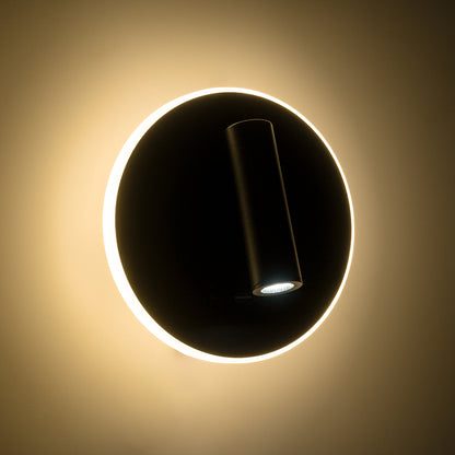 LADY-R 60938 Μοντέρνο Φωτιστικό Τοίχου - Απλίκα Ξενοδοχείου Reading Light με Φορτιστή USB 3A LED 6W 600lm 36° & 360° AC 220-240V IP20 Φυσικό Λευκό 4500K - Bridgelux COB Chip & TÜV SÜD Driver - Μαύρο Ματ - Μ15 x Π15 x Υ7