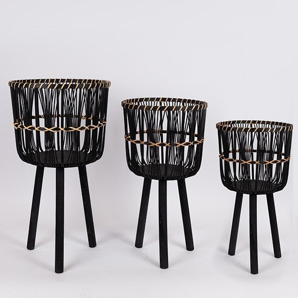 S/3 ΚΑΛΑΘΙΑ ΨΑΘΙΝΑ ΜΑΥΡΟ 37x37x66 32x32x58 27x27x48