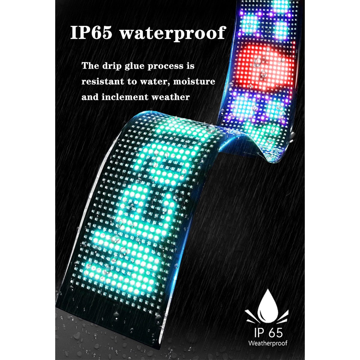 MATRIX GLB-106-0002 Εύκαμπτη Κυλιόμενη Ψηφιακή Επιγραφή P5 64x16 Pixel LED 10W DC 5V 2A με USB 2.0 Αδιάβροχο IP65 Πολύχρωμο RGB - Bluetooth Control μέσω iPIXEL APP - Μ37.4 x Π0.2 x Υ9.2