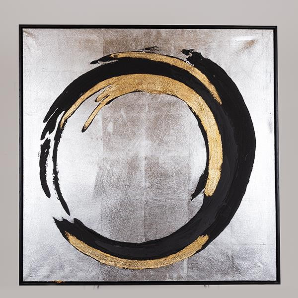 ΠΙΝΑΚΑΣ ΚΑΜΒΑΣ ΚΥΚΛΟΣ ΜΑΥΡΟΣ - ΧΡΥΣΟΣ - ΑΣΗΜΙ 80x3.5x80