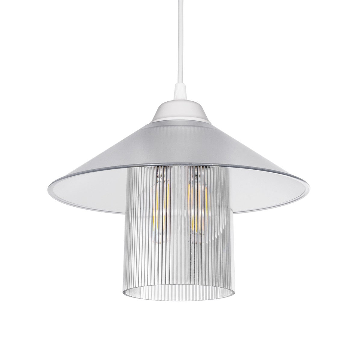 PROMO 203-0088 Μοντέρνο Κρεμαστό Φωτιστικό Οροφής με Ντουί 1 x E27 AC 220-240V IP20 - Λευκό - Μ25.5 x Π25.5 x Υ20