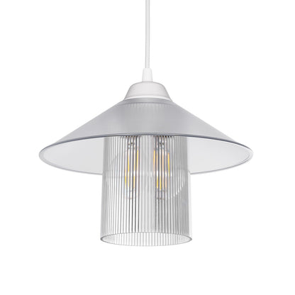 PROMO 203-0088 Μοντέρνο Κρεμαστό Φωτιστικό Οροφής με Ντουί 1 x E27 AC 220-240V IP20 - Λευκό - Μ25.5 x Π25.5 x Υ20