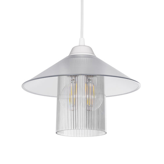 PROMO 203-0088 Μοντέρνο Κρεμαστό Φωτιστικό Οροφής με Ντουί 1 x E27 AC 220-240V IP20 - Λευκό - Μ25.5 x Π25.5 x Υ20