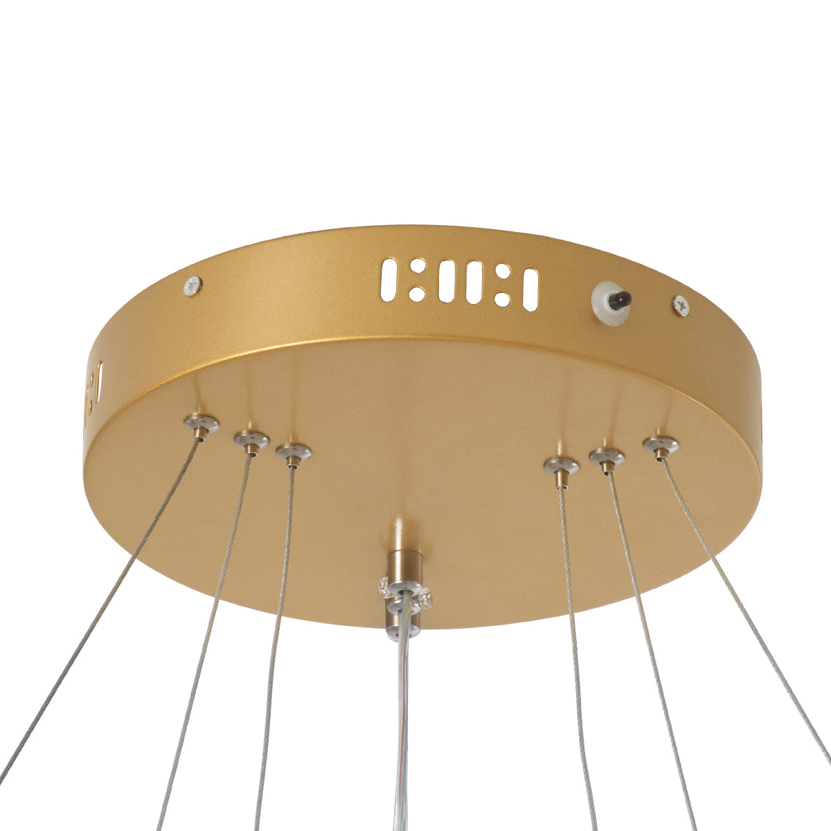 DIAMOND TRIO 61137-DECO Μοντέρνο Κρεμαστό Φωτιστικό Οροφής LED 100W 12123lm 360° AC 220-240V IP20 Ρυθμιζόμενο Λευκό CCT με Χειριστήριο από 2700K έως 6000K Dimmable - Lumileds SMD Chip - Χρυσό Βούρτσας - Μ25 x Π40 x Υ60