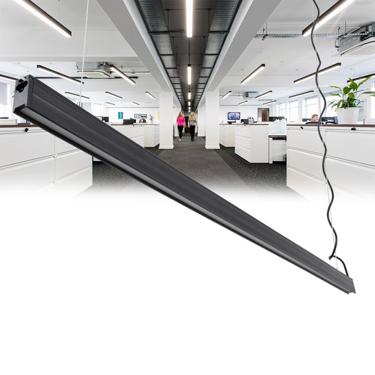 OFFICE 61024-P Γραμμικό Κρεμαστό Φωτιστικό Linear LED 18W 2200lm 120° AC 220-240V Μ120 x Π2 x Υ4 Φυσικό Λευκό 4500K - Μαύρο