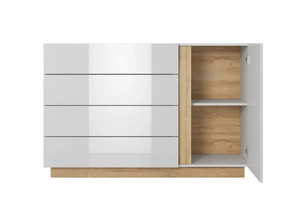 Συρταριέρα Arcan Λευκό-Φυσικό 138.2x40x90.5