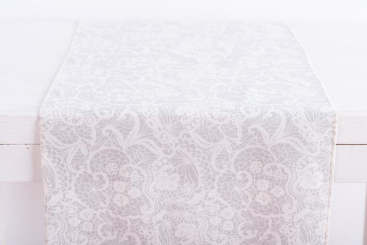 Ράννερ με Τύπωμα Λευκή Δαντέλα 32x250εκ